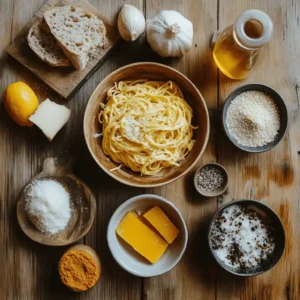 Les ingrédients nécessaires pour une courge spaghetti carbonara