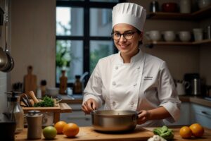 Leonardo Lightning XL une femme professeur de cuisine qui prep 1