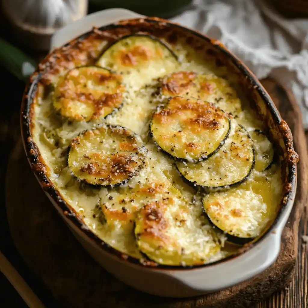 Gratin de courgettes facile en 4 étapes avec fromage et crème fraîche