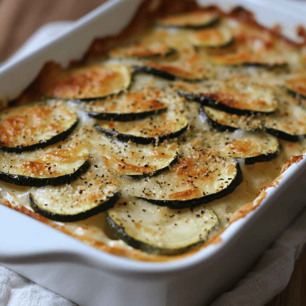 Gratin de courgettes au cantal doré au four façon Laurent Mariotte