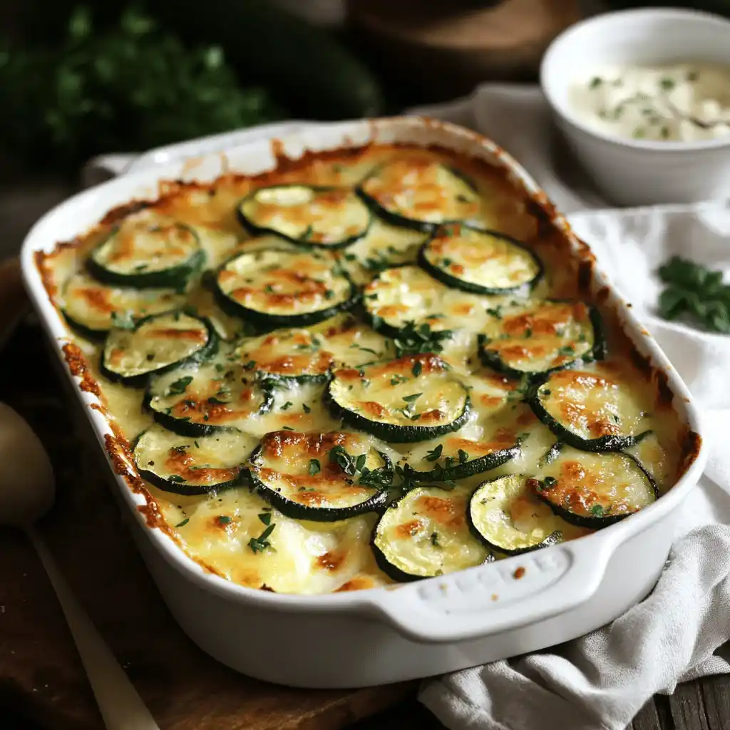 Gratin de courgettes sans œufs, recette végétarienne facile et savoureuse