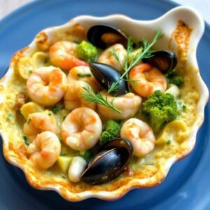 Gratin de Brocolis aux Fruits de Mer