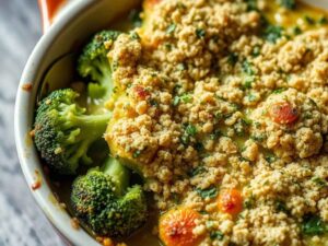 Gratin de brocolis à la chapelure d'herbes