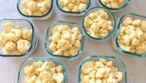 Gratin de chou fleur en portions individuelles prêtes à être conservées