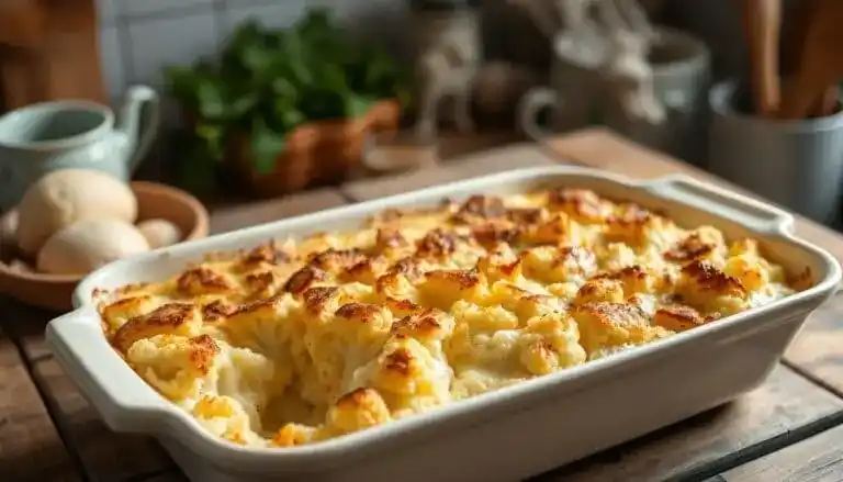 Gratin de chou-fleur et pommes de terre à la crème fraîche