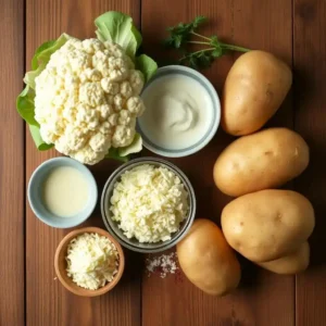 Ingredients Gratin de chou-fleur et pommes de terre à la crème fraîche