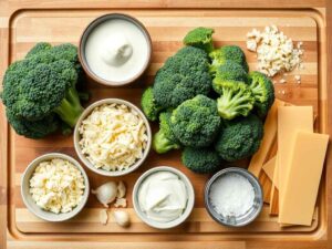 Ingrédients pour le Gratin de Brocolis Sans Béchamel