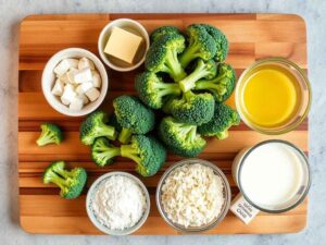 Ingrédients pour le Gratin de Brocolis à la Béchamel