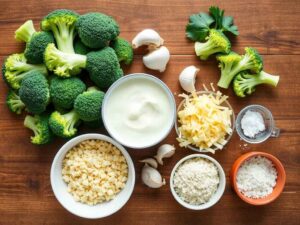 Ingrédients pour le Gratin de Brocolis à la Crème Fraîche