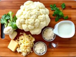 Ingredients pour le Gratin de Chou Fleur a la Creme 1 1