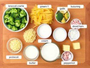 Ingrédients pour le Gratin de Pâtes Brocolis