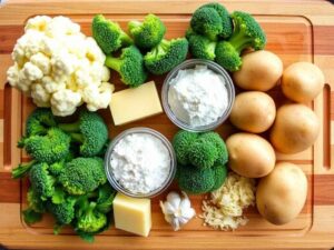 Ingredients-pour-le-gratin-chou-fleur-brocolis-pomme-de-Ingrédients pour 4 personnes