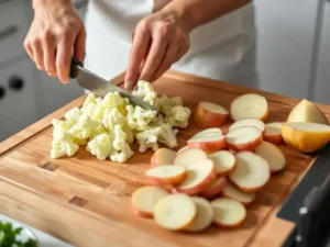 Préparation du Gratin Chou Fleur Pomme de Terre