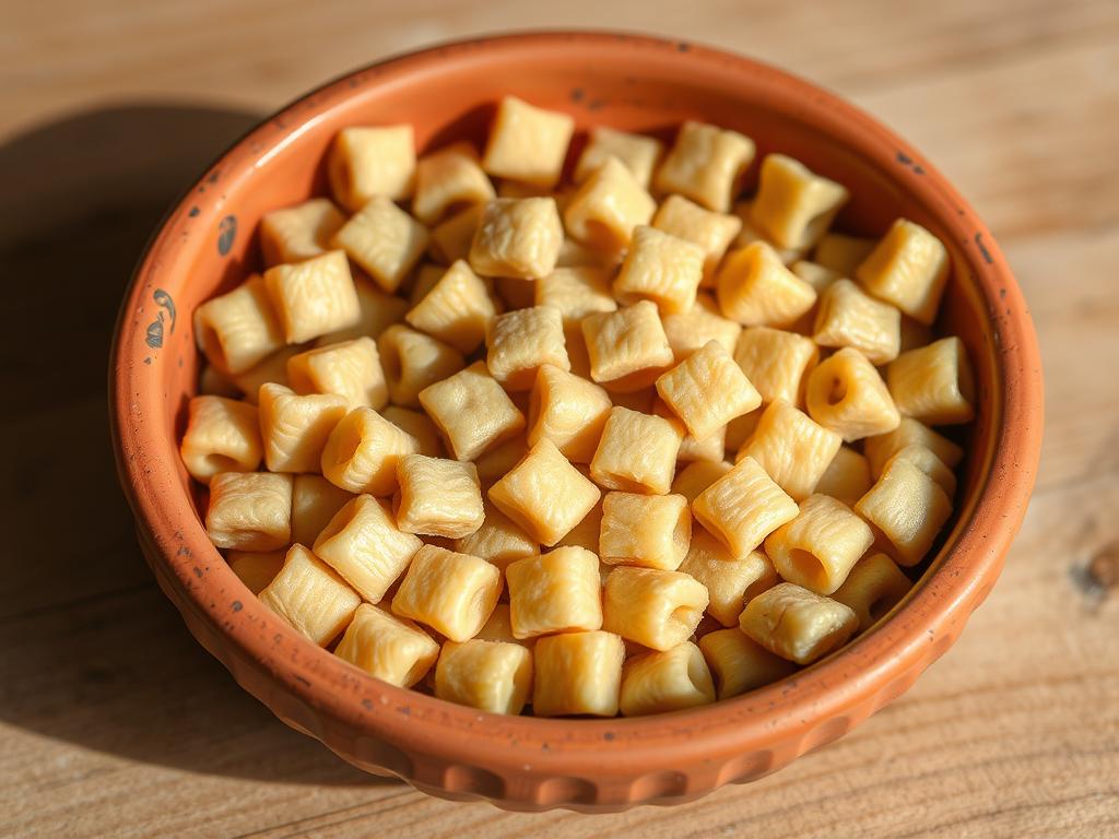 Crozets crus dans un bol en terre cuite