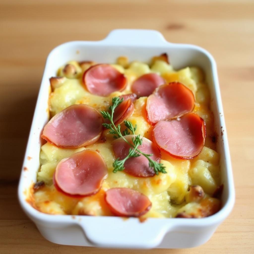 Gratin de Crozet Savoyard au jambon cru