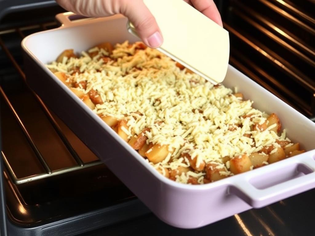 Gratin de Crozet Savoyard prêt à être enfourné