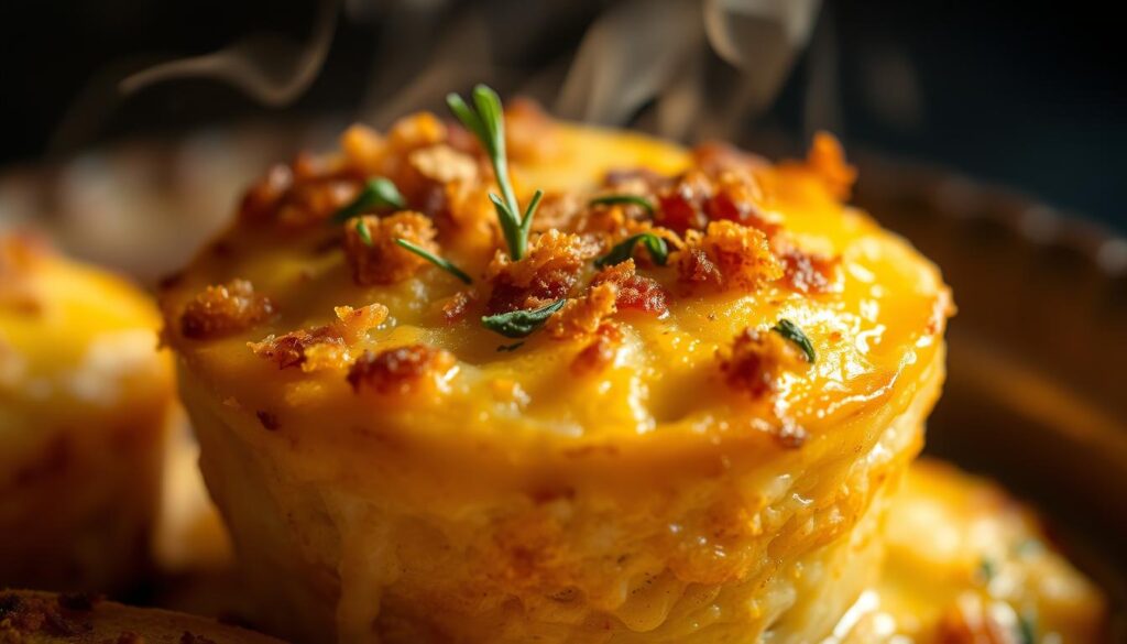 Gratin de crozets aux légumes avec une croûte dorée et croustillante