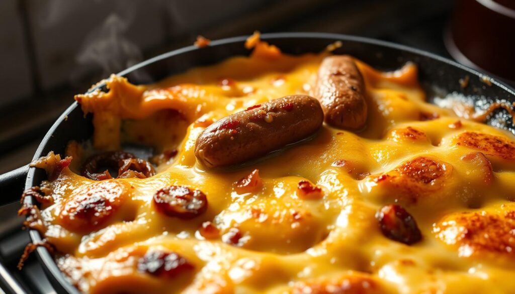 Gratin de diots et crozets sortant du four