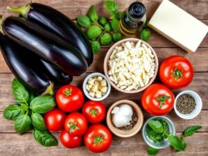 Les Ingrédients du Gratin d'Aubergines à l'Italienne