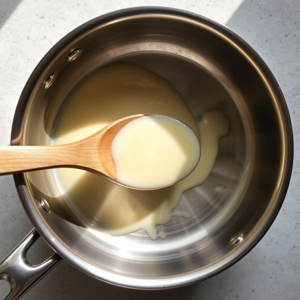 Casserole pour préparer la sauce béchamel