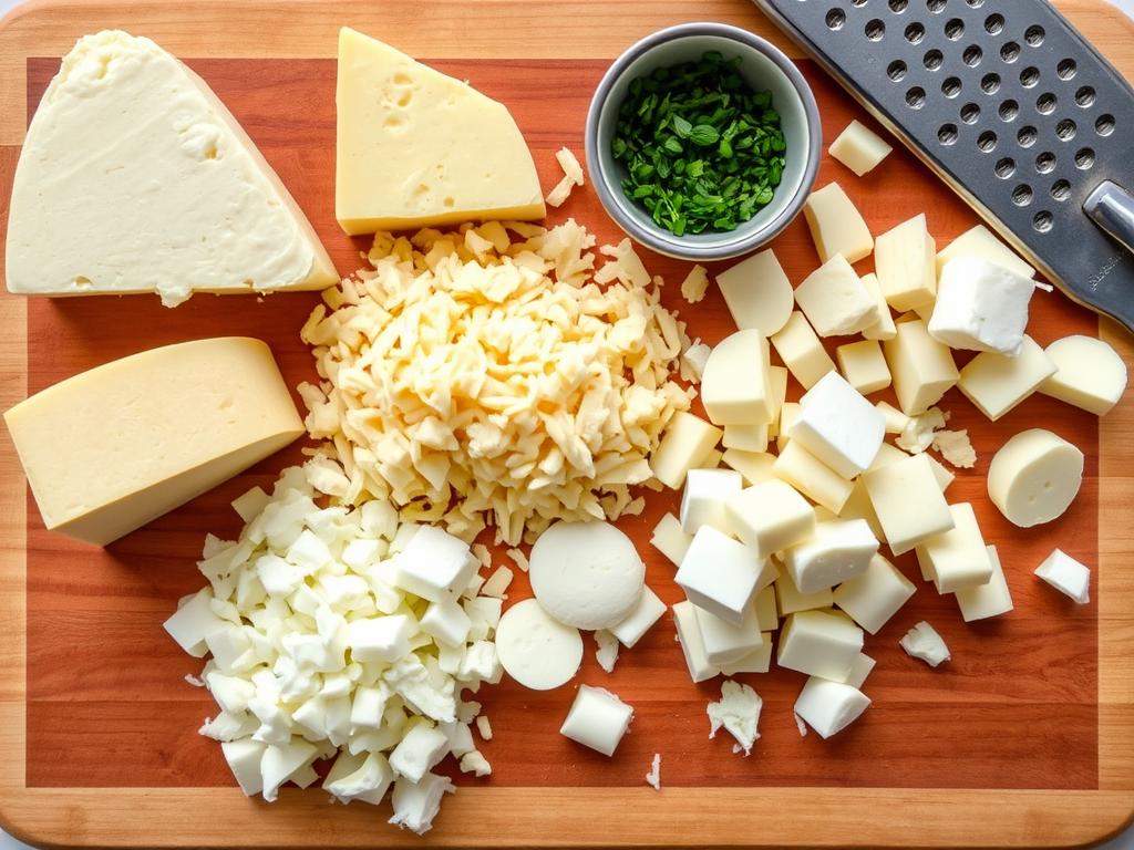 Différents types de fromages qui peuvent être utilisés pour le gratin de gnocchi au chorizo