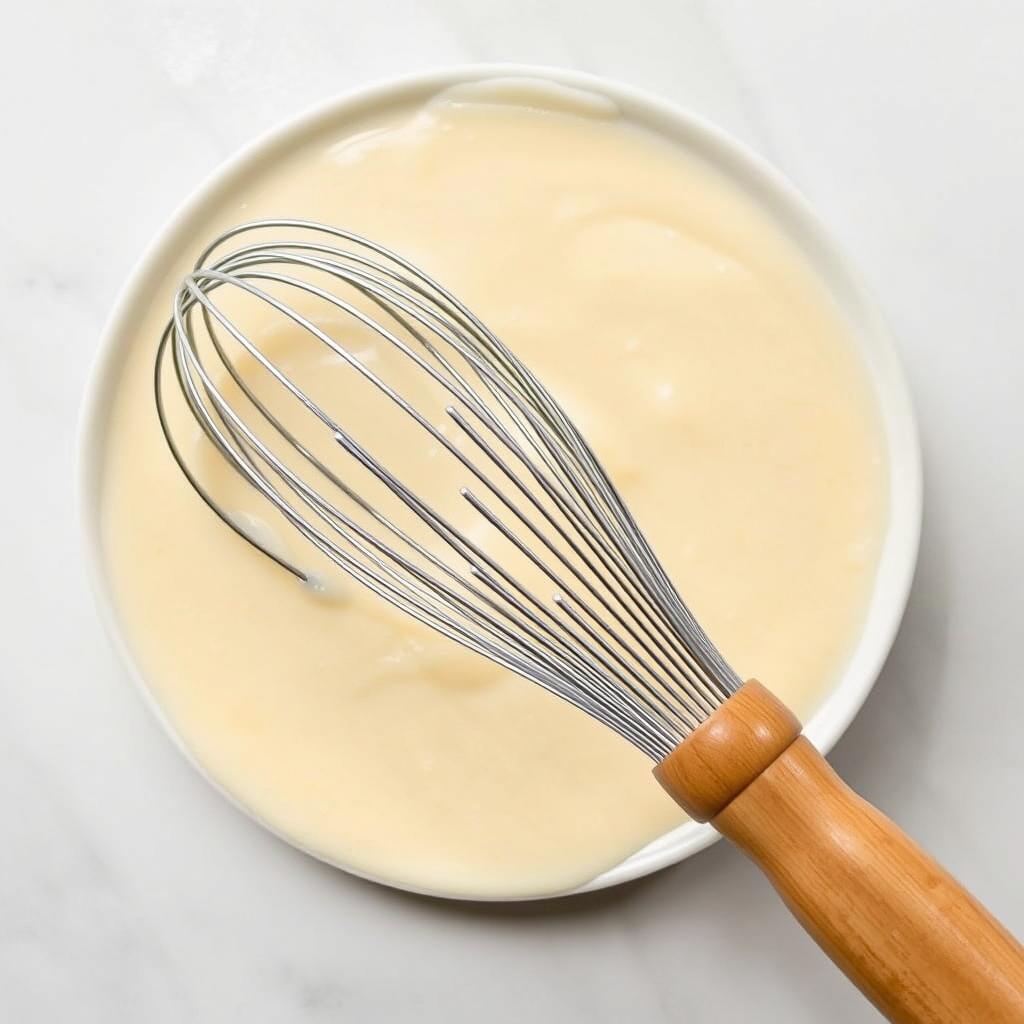 Fouet pour la sauce béchamel du gratin de gnocchi