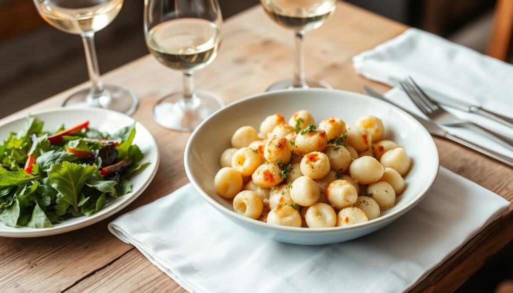 Gratin de gnocchi facile servi avec une salade verte