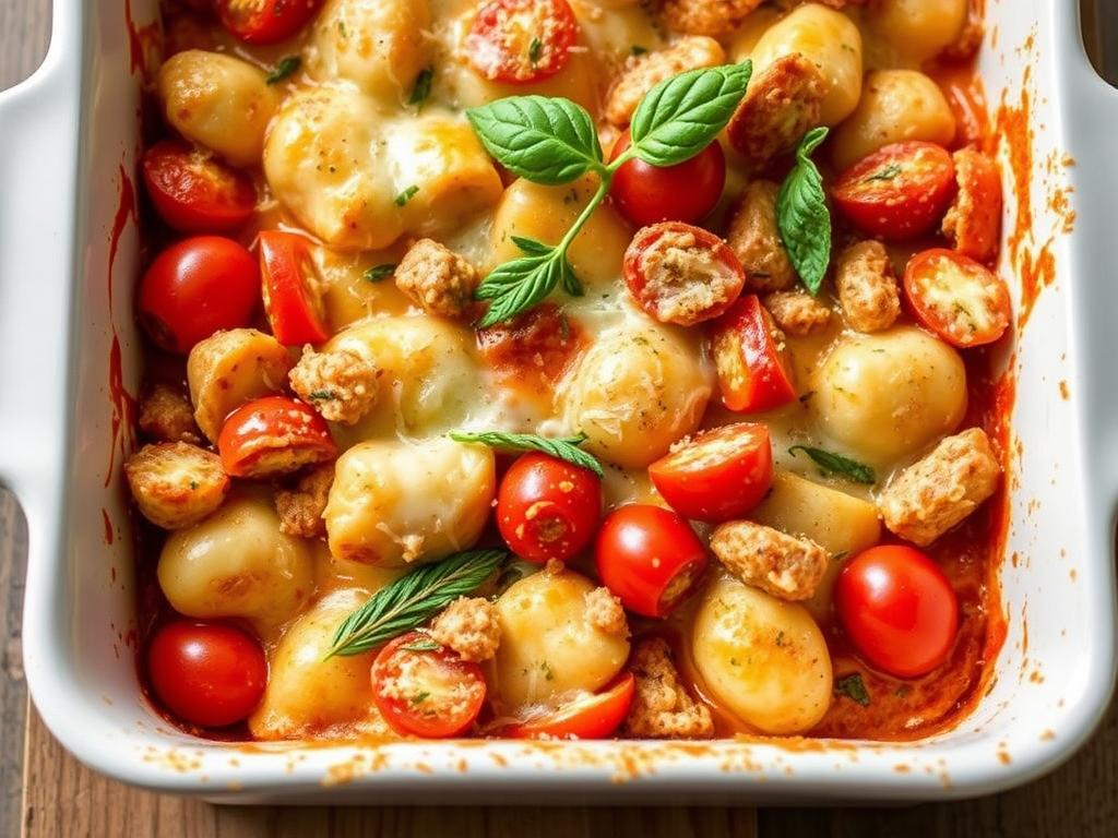 Gratin de gnocchis au thon et tomates