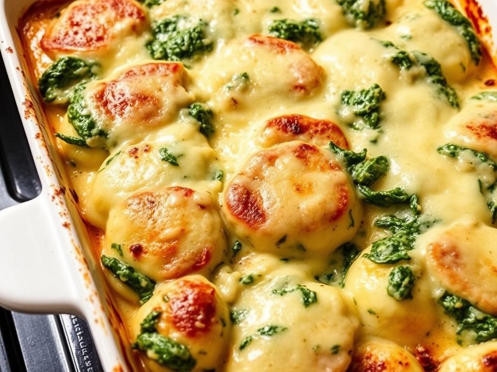 Gratin de gnocchis aux épinards