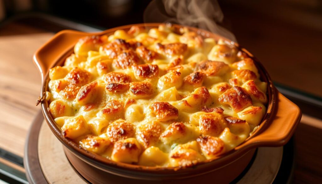 Gratin de macaroni à l'ancienne fraîchement sorti du four