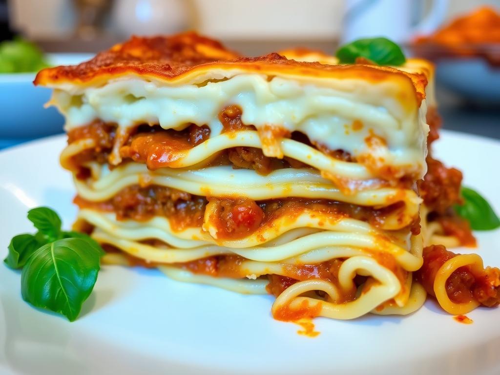 Lasagnes maison avec sauce bolognaise et béchamel