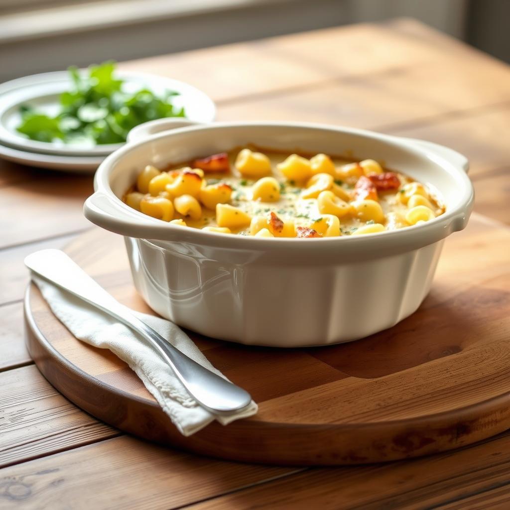 Plat à gratin en terre cuite idéal pour un gratin de macaroni à l'ancienne