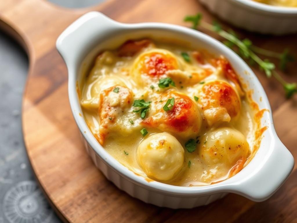 Portion individuelle de gratin de gnocchi facile