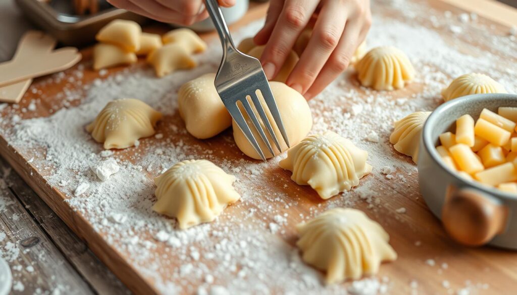 Préparation de gnocchis maison pour un gratin