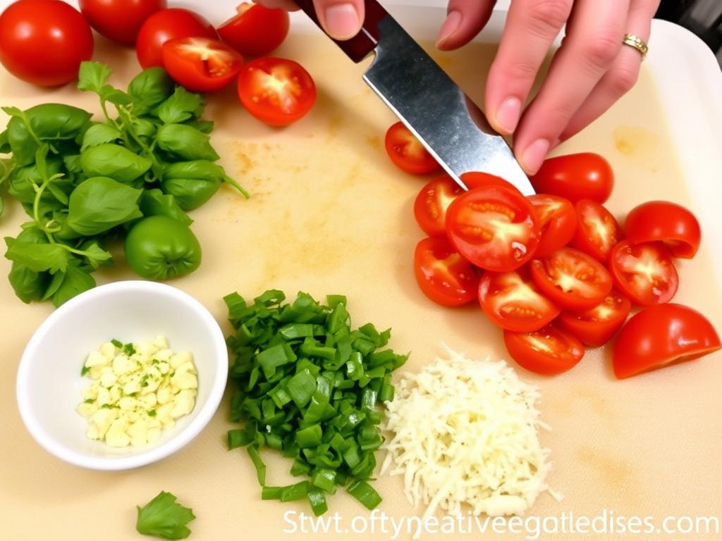 Préparation des ingrédients pour le gratin de gnocchi à l'italienne