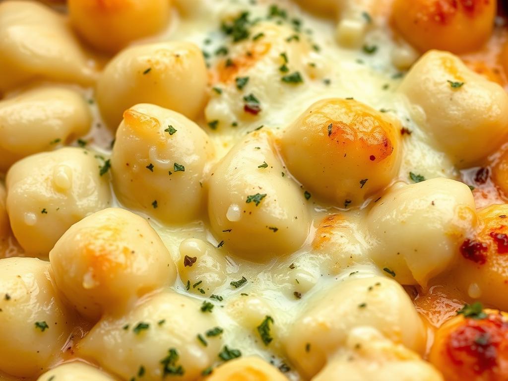 Texture parfaite d'un gratin de gnocchi facile