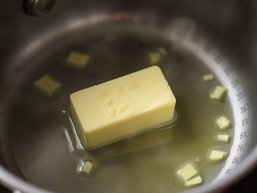 Beurre fondant dans une casserole avec de l'ail