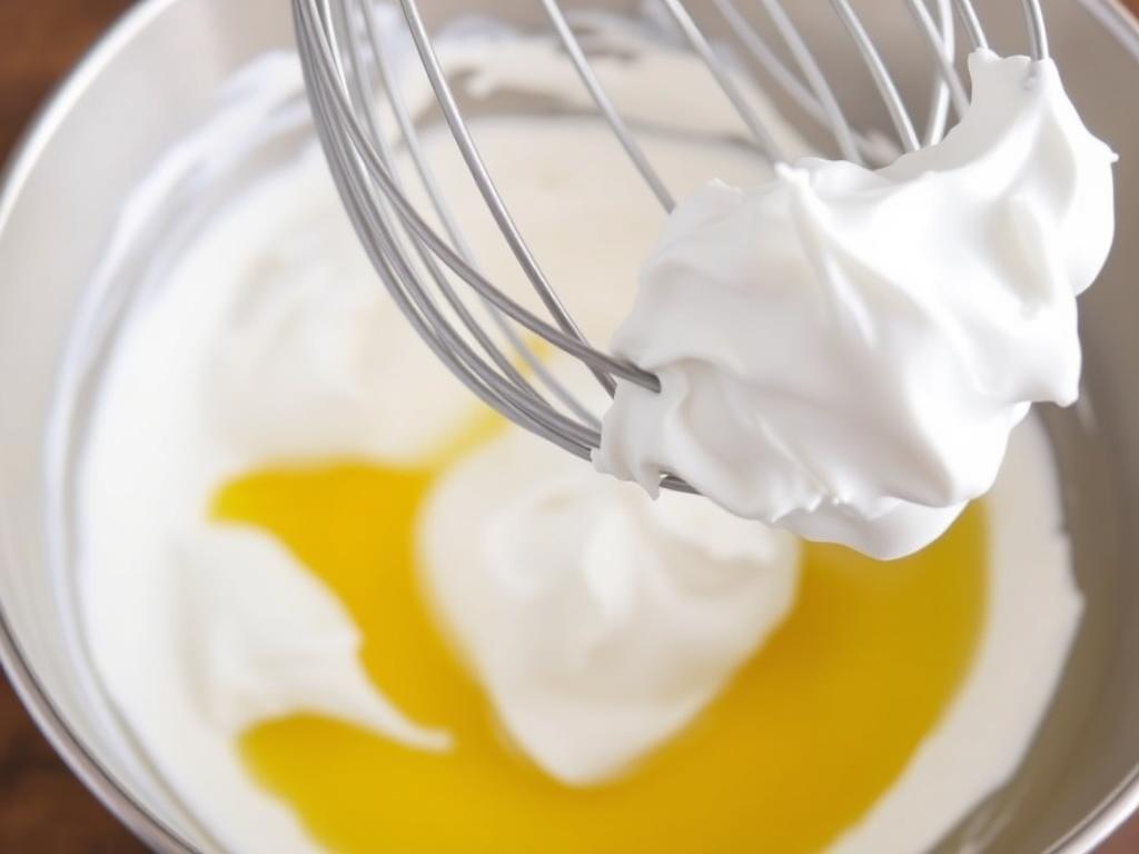 Blancs d'œufs montés en neige pour le tiramisu speculoos mascarpone