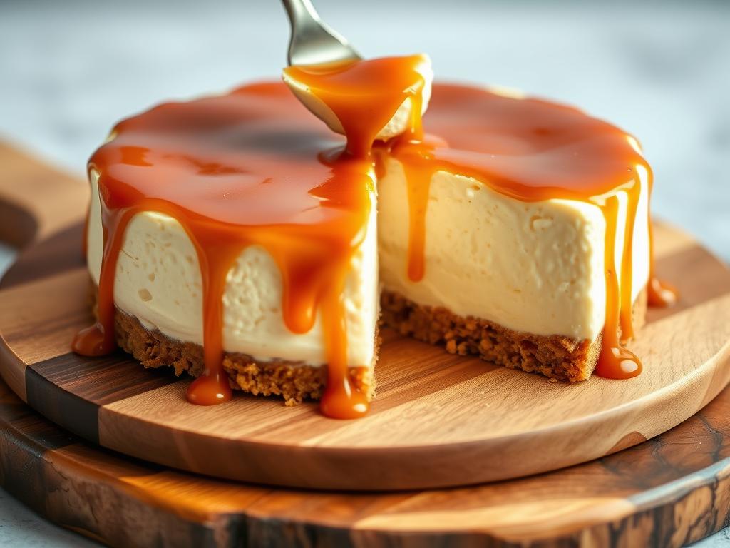 Cheesecake sans cuisson aux speculoos et caramel