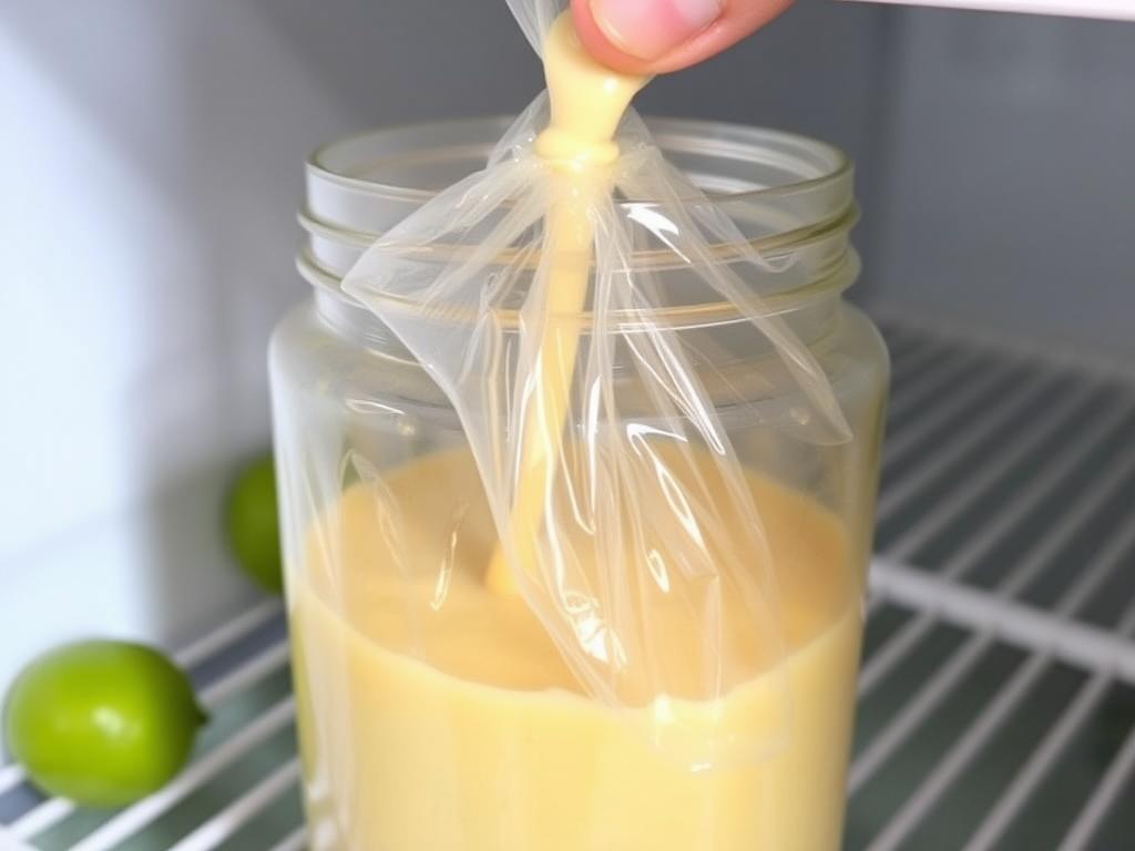 Conservation de la sauce au fromage râpé dans un récipient hermétique