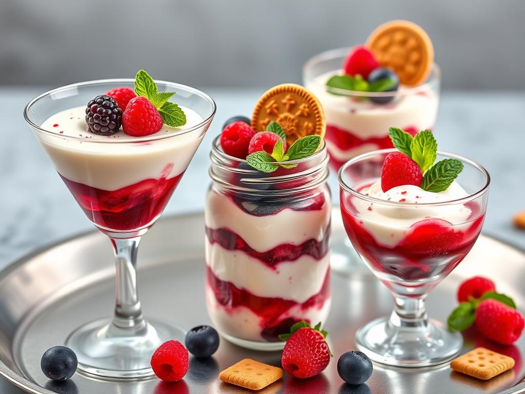Différentes présentations du tiramisu speculoos fruits rouges