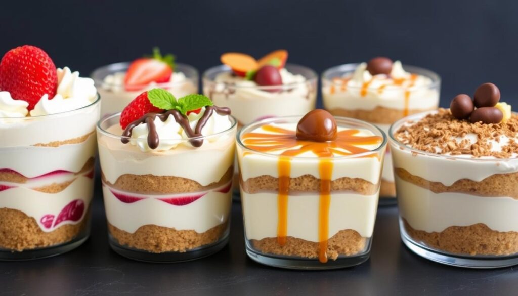 Différentes variations de tiramisu aux spéculoos