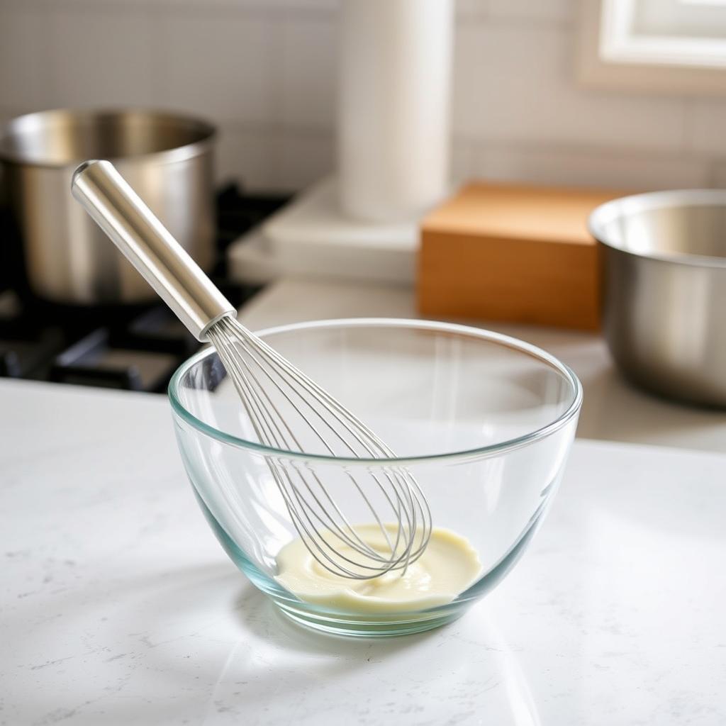 Fouet et saladier pour la préparation du tiramisu au nutella et speculoos