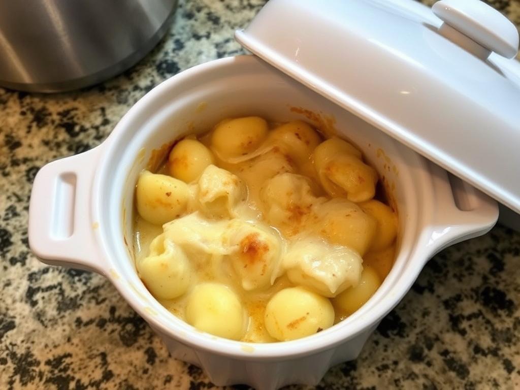 Gratin de gnocchi crème en portion individuelle prêt à être réchauffé