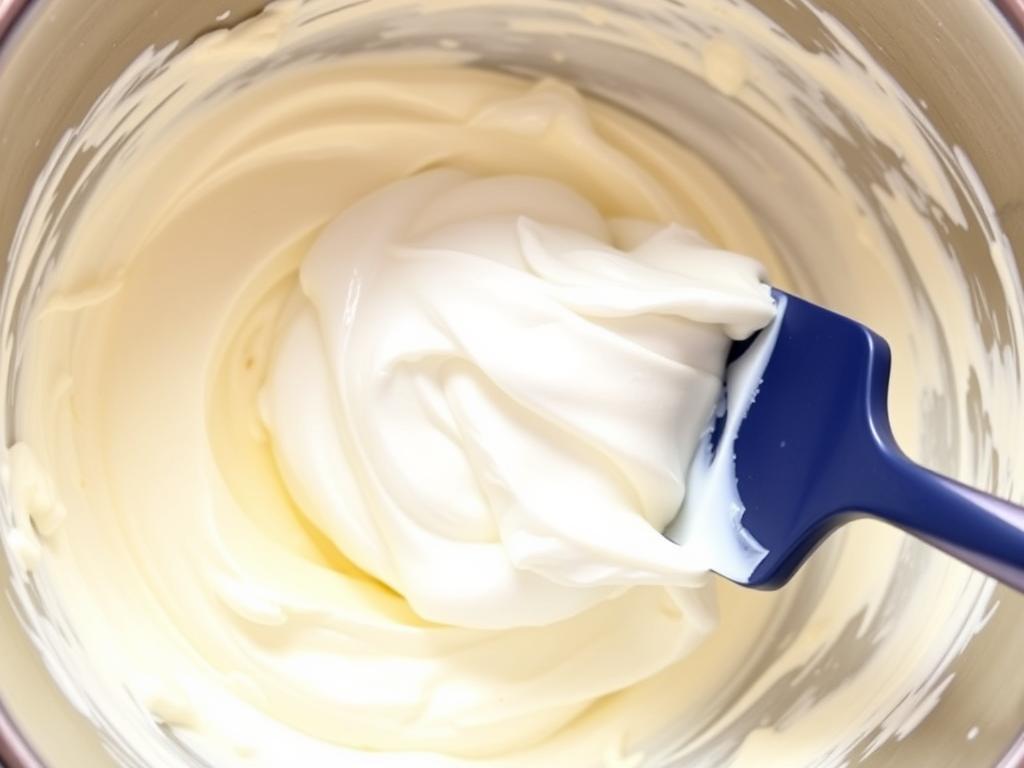 Incorporation des blancs en neige à la crème de mascarpone