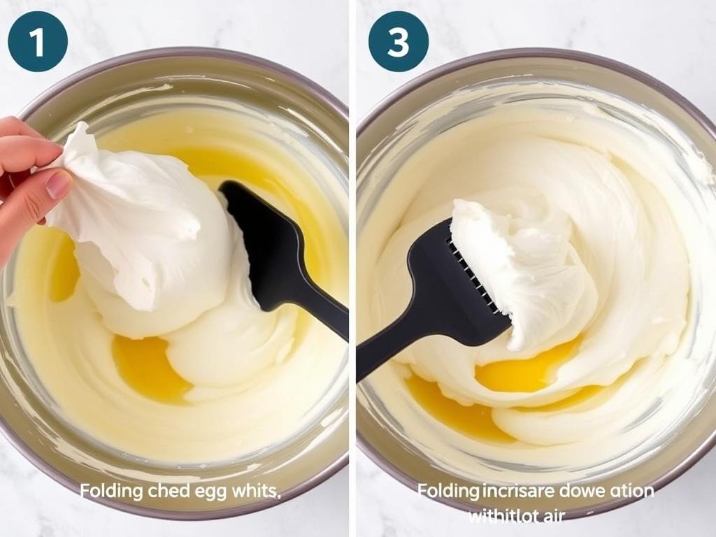 Incorporation des blancs en neige à la crème mascarpone