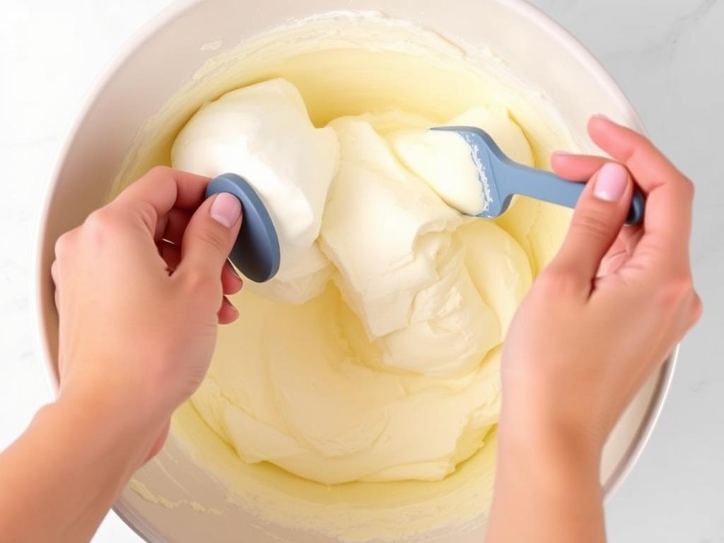 Incorporation des blancs en neige dans la crème au mascarpone