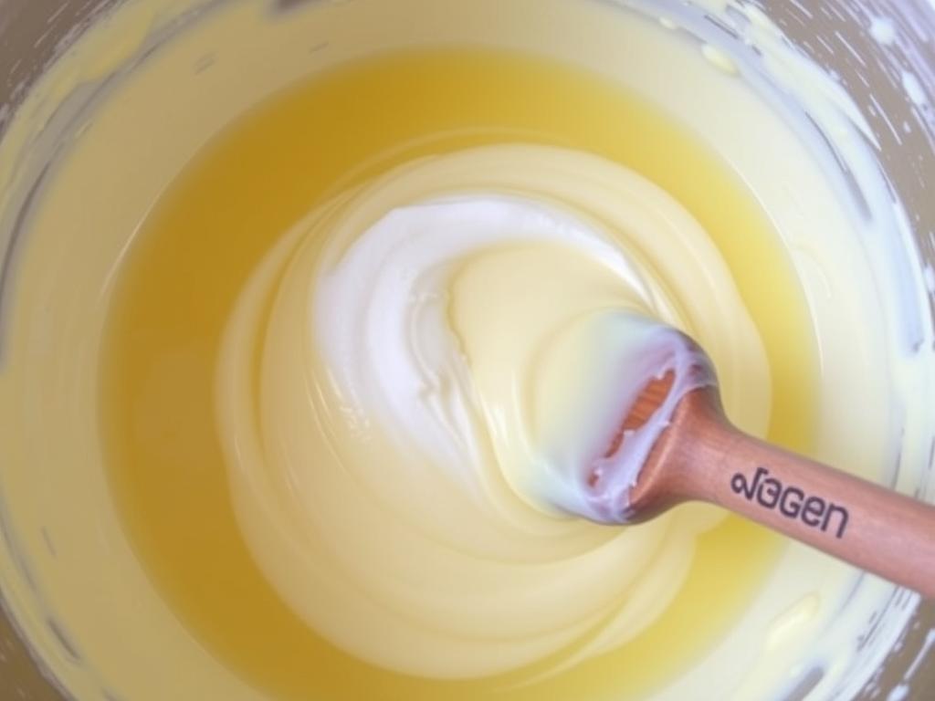 Mélange des jaunes d'œufs avec le sucre et le mascarpone