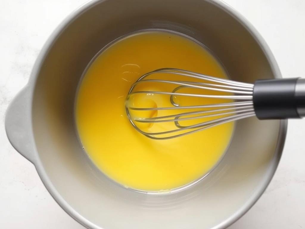 Mélange des jaunes d'œufs avec le sucre pour le tiramisu au nutella et speculoos