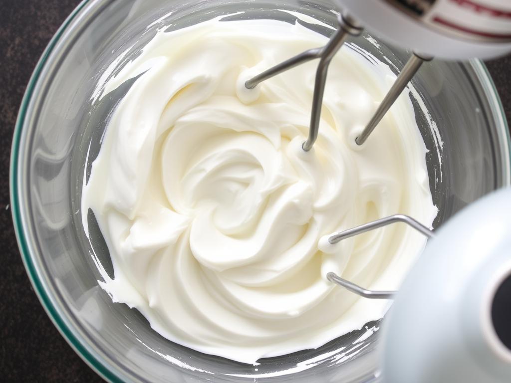 Montage des blancs en neige pour le tiramisu framboises speculoos